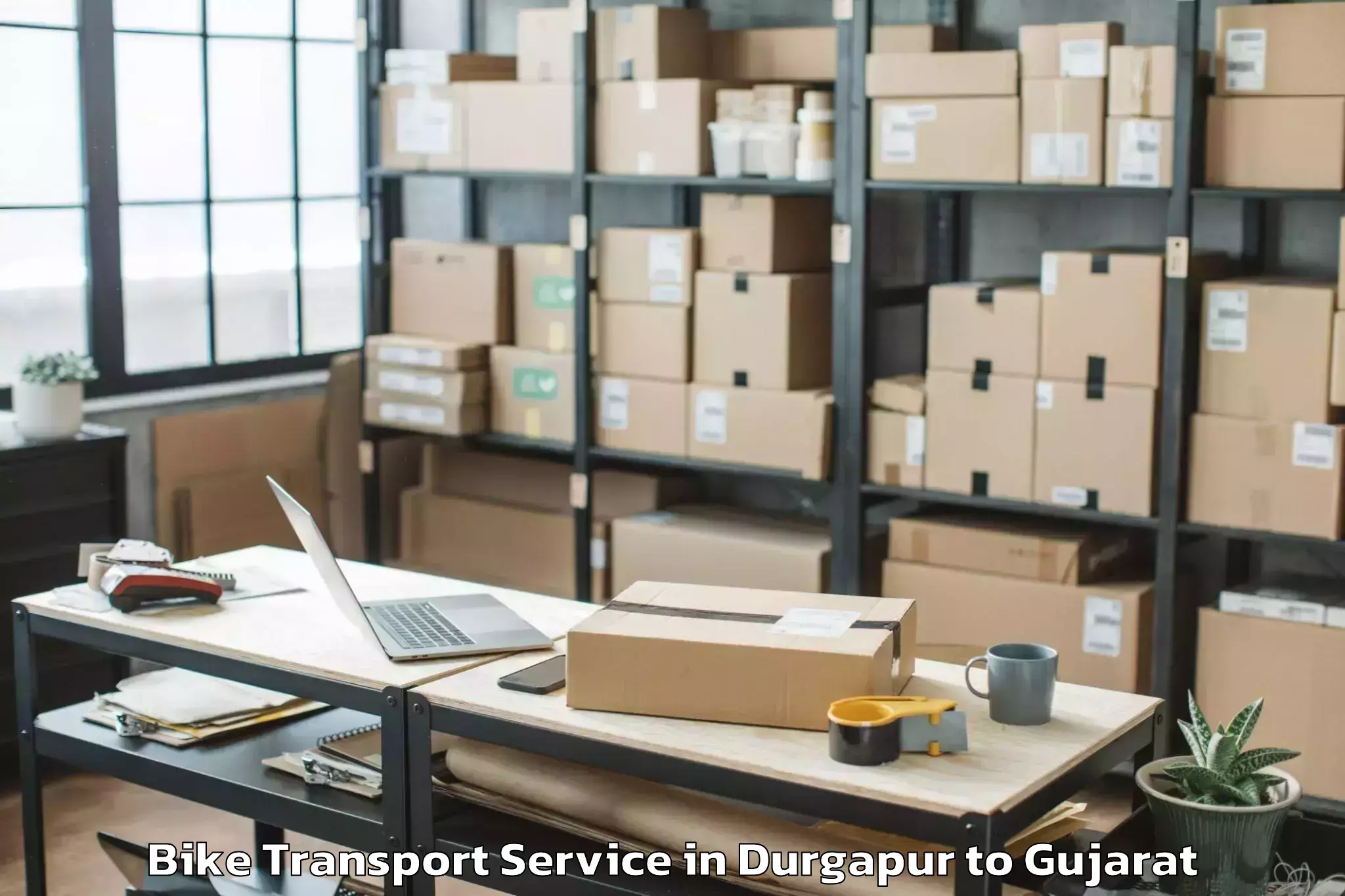 Book Your Durgapur to Vaghodia Bike Transport Today